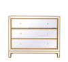Chest 3 Drawers 40In. W X 16In. D X 32In. H In Gold (MF72019G)