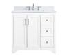 36 Inch Single Bathroom Vanity In White With Backsplash (VF17036WH-BS)