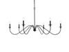 Elegant Furniture and Lighting Rohan 54 Inch Chandelier In Matte Black (LD5056D54MB)