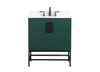 30 Inch Single Bathroom Vanity In Green With Backsplash (VF48830MGN-BS)