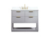 42 Inch Single Bathroom Vanity In Grey With Backsplash (VF19242GR-BS)