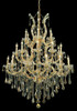 Maria Theresa 28 Light Gold Chandelier Golden Teak (Smoky) Royal Cut Crystal (2801D38G-GT/RC)