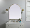 Metal Frame Arch Mirror 33X42 Inch In Brass (MR1A3342BRS)