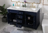 60 Inch Double Bathroom Vanity Set In Blue (VF50060DBL)