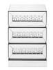 18 Inch Crystal Three Drawers End Table In Clear Mirror Finish (MF91009)