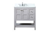 32 Inch Single Bathroom Vanity In Grey With Backsplash (VF16432GR-BS)