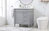 32 Inch Single Bathroom Vanity In Grey With Backsplash (VF31832GR-BS)