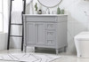 36 Inch Single Bathroom Vanity In Grey With Backsplash (VF31836GR-BS)