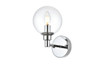 Jaelynn 1 Light Chrome And Clear Bath Sconce (LD7318W6CH)