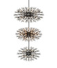Elegant Furniture and Lighting Vera 48 Inch Three Tiers Crystal Starburst Chandelier In Black (2500G48L3BK)