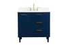 36 Inch Bathroom Vanity In Blue With Backsplash (VF47036MBL-BS)