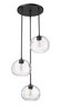 Chloe 3 Light Chandelier in Matte Black (490P10-3R-MB)