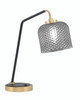 Desk Lamp, Matte Black & New Age Brass Finish, 6" Smoke Textured Glass (59-MBNAB-4612)