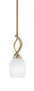 Cavella Stem Hung Mini Pendant, New Age Brass Finish, 5" White Linen Glass  (3901-NAB-615)
