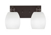 Edge 2 Light Bath Bar, Espresso Finish, 5" White Linen Glass (1162-ES-615)