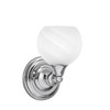 Wall Sconce, Chrome Finish, 5.75" White Marble Glass (40-CH-4101)