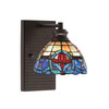 Edge Wall Sconce, Espresso Finish, 7" Sierra Art Glass (1161-ES-9355)