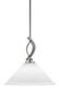 Cavella Stem Hung Mini Pendant, Graphite Finish, 12" White Muslin Glass   (3901-GP-316)