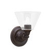 Wall Sconce, Dark Granite Finish, 7" Clear Bubble Glass (40-DG-302)