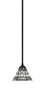 Zilo Stem Mini Pendant, Matte Black Finish, 7" Pewter Art Glass (560-MB-9105)
