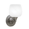 Wall Sconce, Brushed Nickel Finish, 6" White Marble Glass (40-BN-4811)