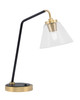 Desk Lamp, Matte Black & New Age Brass Finish, 7" Clear Bubble Glass  (59-MBNAB-302)
