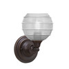 Wall Sconce, Dark Granite Finish, 6" Clear Ribbed Glass (40-DG-5110)