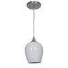 Christie Brushed Steel 1 Light Pendant (23732-BS/WHT)