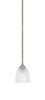 Zilo Stem Mini Pendant, Graphite Finish, 5" Clear Ribbed Glass (560-GP-500)