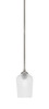 Zilo Stem Mini Pendant, Graphite Finish, 5" Clear Textured Glass (560-GP-4250)
