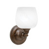 Wall Sconce, Bronze Finish, 6" White Marble Glass (40-BRZ-4811)