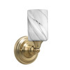 Wall Sconce, New Age Brass Finish, 4" Onyx Swirl Glass  (40-NAB-3009)