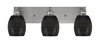 Edge 3 Light Bath Bar, Brushed Nickel Finish, 5" Black Matrix Glass (1163-BN-4029)