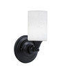 Wall Sconce, Matte Black Finish, 4" White Muslin Glass (40-MB-310)