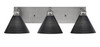 Edge 3 Light Bath Bar, Brushed Nickel Finish, 7" Black Matrix Glass (1163-BN-4059)