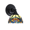 Wall Sconce, Matte Black Finish, 7" Pavo Art Glass (40-MB-9425)