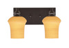 Edge 2 Light Bath Bar, Espresso Finish, 5.5" Zilo Cayenne Linen Glass (1162-ES-680)