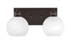 Edge 2 Light Bath Bar, Espresso Finish, 5.75" White Marble Glass (1162-ES-4101)
