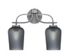 Cavella 2 Light Bath Bar, Graphite Finish, 5" Smoke Textured Glass  (3912-GP-4252)