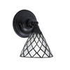 Wall Sconce, Matte Black Finish, 7" Diamond Ice Art Glass (40-MB-9185)