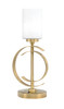 Accent Lamp, New Age Brass Finish, 4" White Muslin Glass (56-NAB-310)