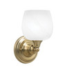 Wall Sconce, New Age Brass Finish, 6" White Marble Glass (40-NAB-4811)