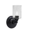Wall Sconce, Matte Black Finish, 4" Smoke Bubble Glass (40-MB-3002)