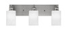Edge 3 Light Bath Bar, Brushed Nickel Finish, 4" White Marble Glass (1163-BN-3001)