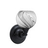 Wall Sconce, Matte Black Finish, 5.75" Onyx Swirl Glass (40-MB-4109)