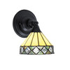 Wall Sconce, Matte Black Finish, 7" Diamond Peak Art Glass (40-MB-9405)