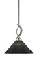 Cavella Stem Hung Mini Pendant, Graphite Finish, 12" Black Matrix Glass  (3901-GP-4009)