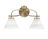 Cavella 2 Light Bath Bar, New Age Brass Finish, 7" White Muslin Glass (3912-NAB-312)