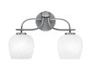 Cavella 2 Light Bath Bar, Graphite Finish, 6" White Marble Glass (3912-GP-4811)