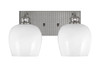 Edge 2 Light Bath Bar, Brushed Nickel Finish, 6" White Marble Glass (1162-BN-4811)